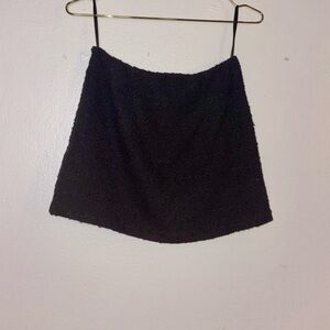 Abercrombie & Fitch Mid Rise Tweed Black Mini Skort